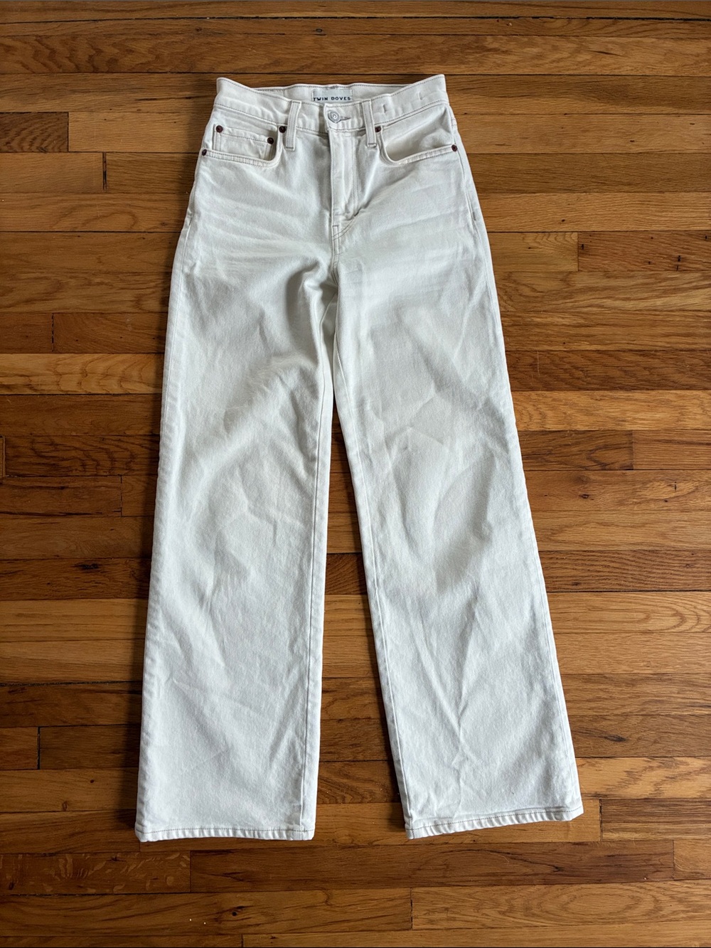 Twin Doves Emerson Fry Perfect Wide Leg Jeans 25 Off White Mid Rise Crop